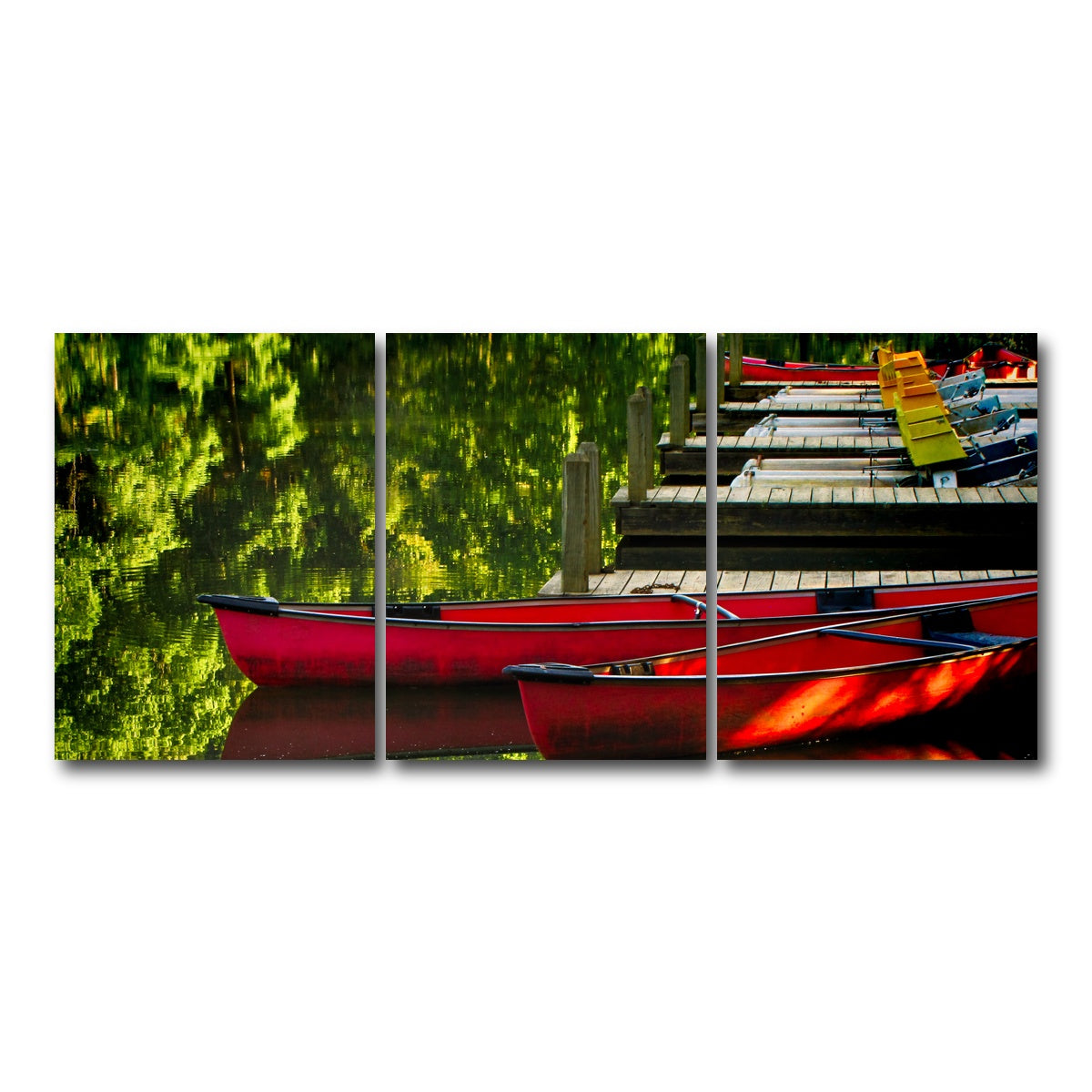 AUTO-MOCKUP WHITE | Canoes at Devil's Den State Park | 3 Piece | Gallery Wrap Canvas | group=18x24