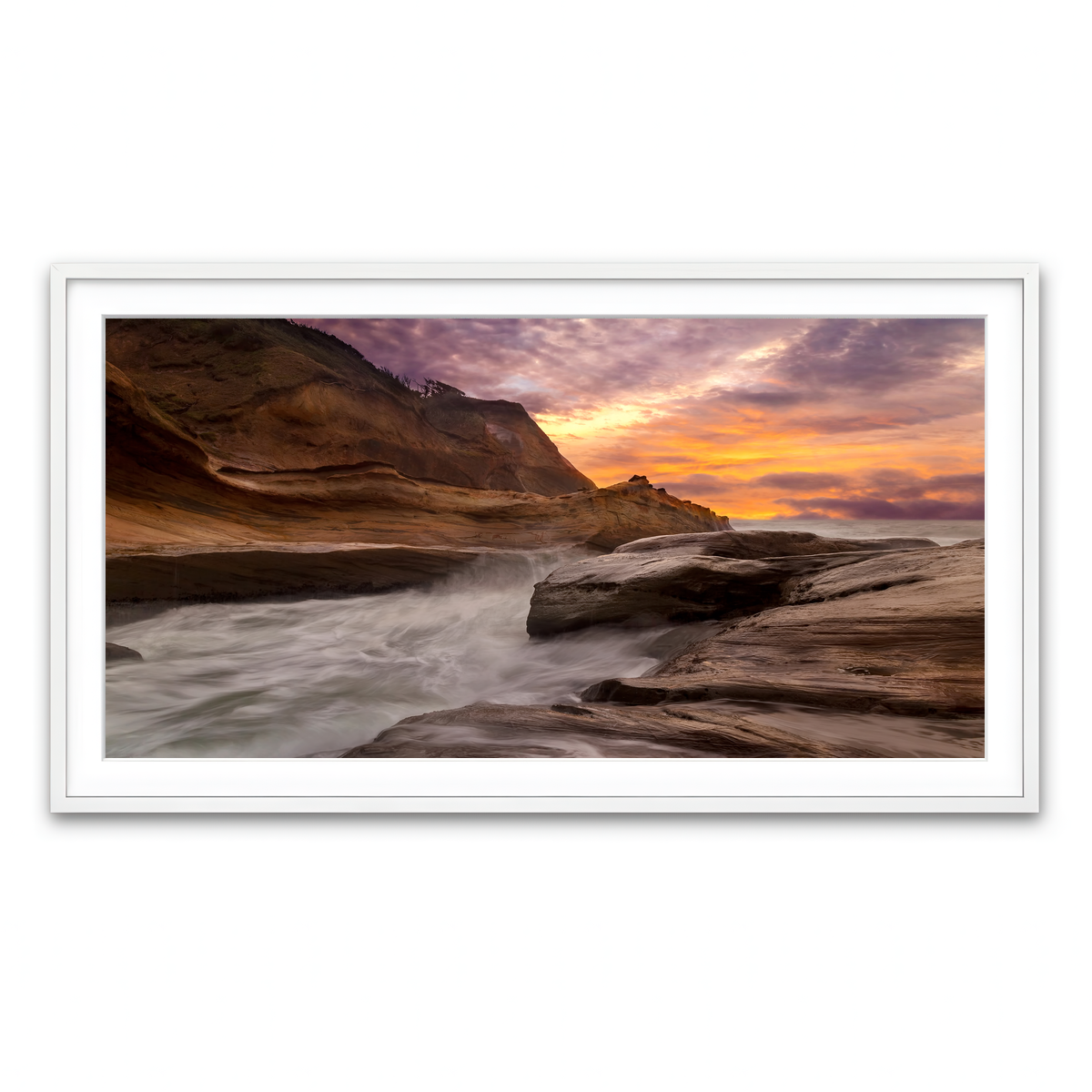 Framed Print 2x1 White