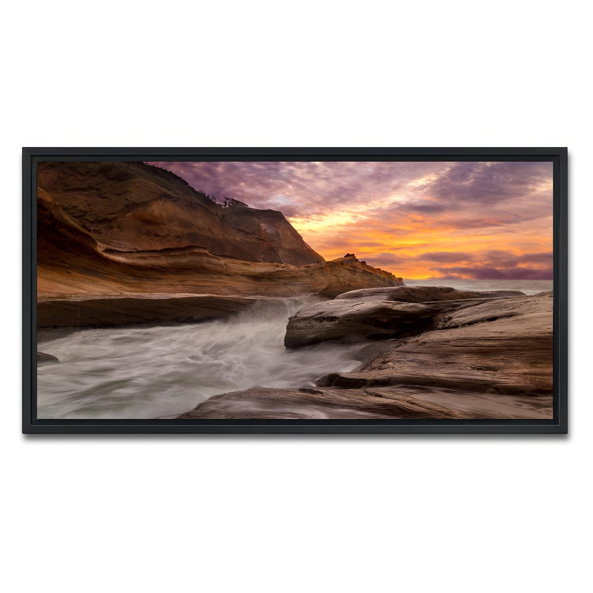 AUTO-MOCKUP WHITE | Cape Kiwanda | 1 Piece | Black Framed Canvas | group=2x1