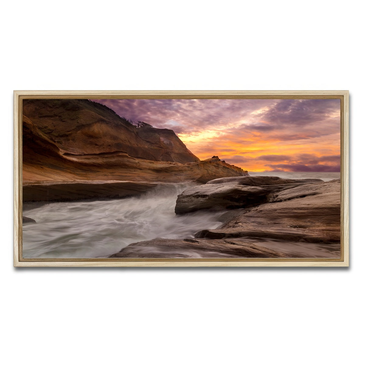 AUTO-MOCKUP WHITE | Cape Kiwanda | 1 Piece | Natural Framed Canvas | group=2x1