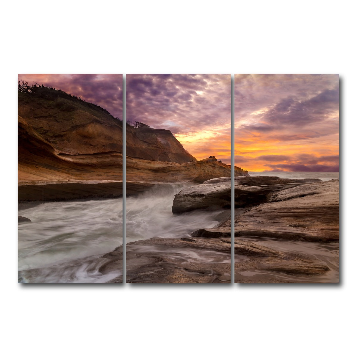 AUTO-MOCKUP WHITE | Cape Kiwanda | 3 Piece | Gallery Wrap Canvas | group=12x24