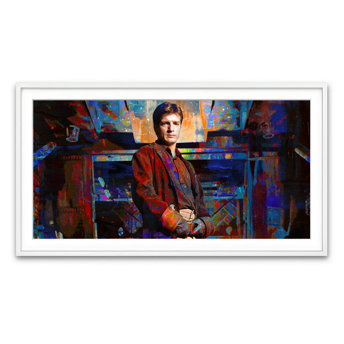 Framed Print 2x1 White