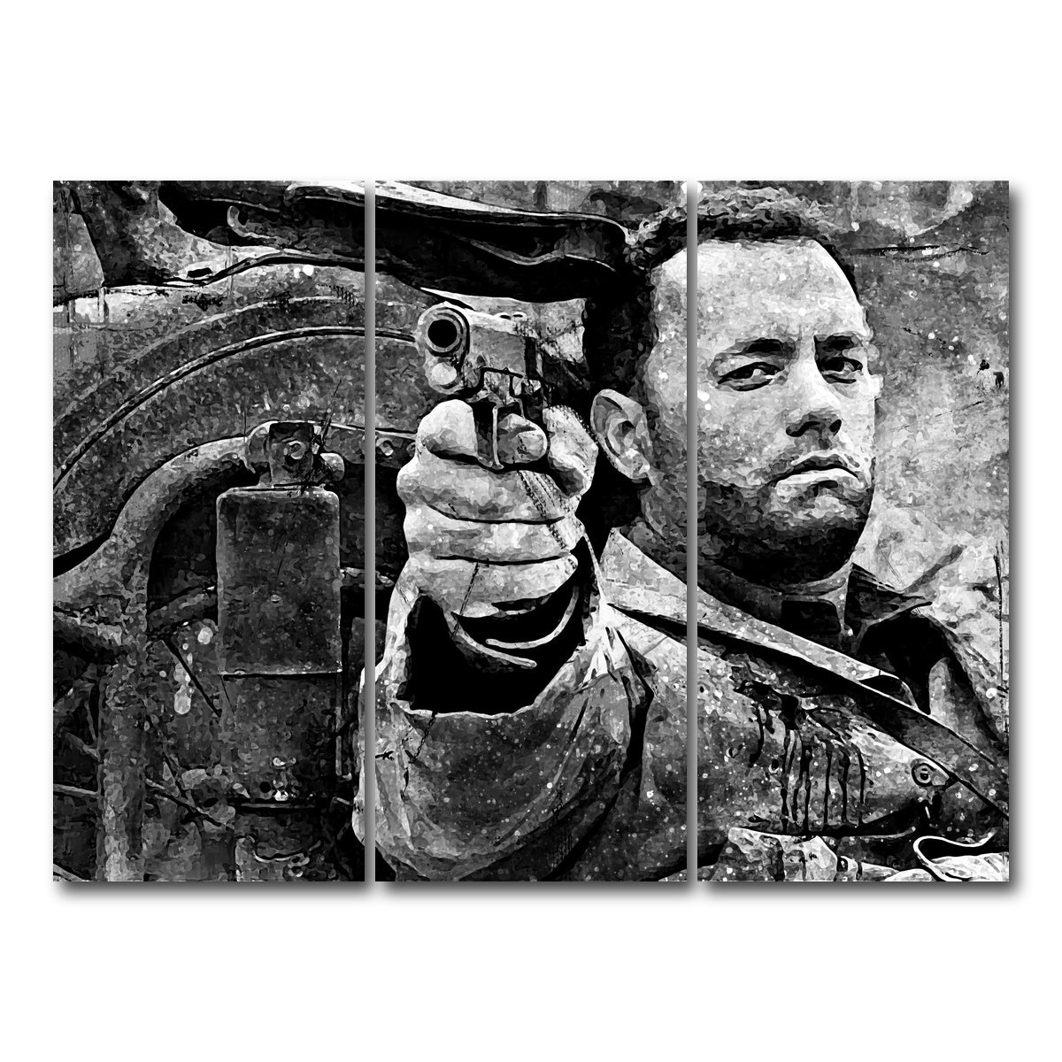 AUTO-MOCKUP WHITE | Captain Miller grayscale | 3 Piece | Gallery Wrap Canvas | group=8x18