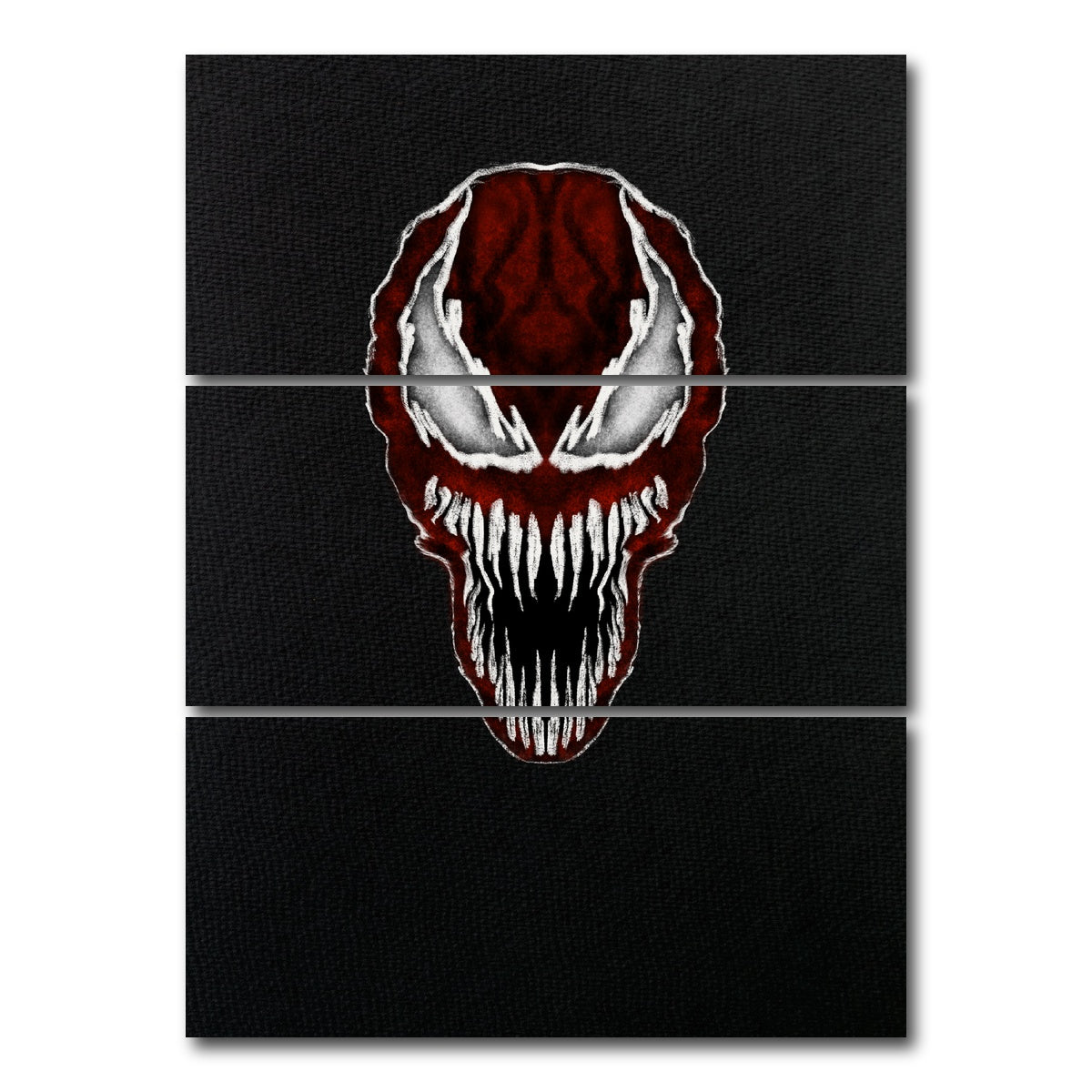 AUTO-MOCKUP WHITE | Carnage Head | 3 Piece | Gallery Wrap Canvas | group=8x18_stacked