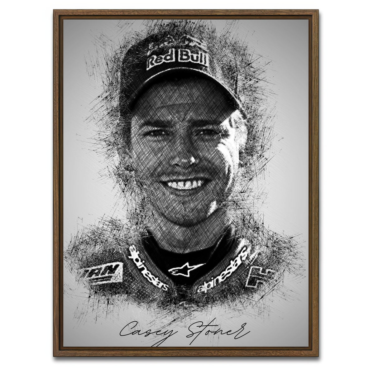 AUTO-MOCKUP WHITE | Casey Stoner | 1 Piece | Walnut Framed Canvas | group=3x4
