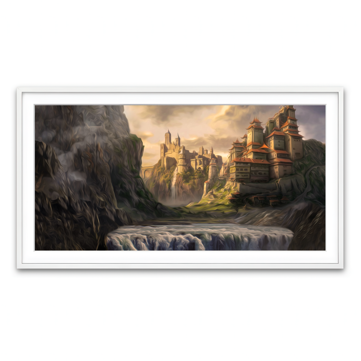 Framed Print 2x1 White