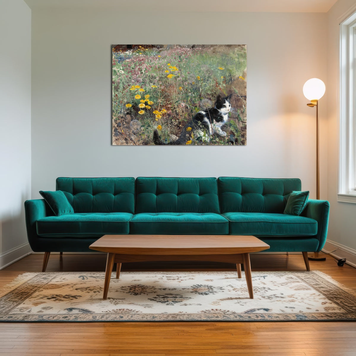 AUTO-MOCKUP ROOM | Cat on a flowery Meadow