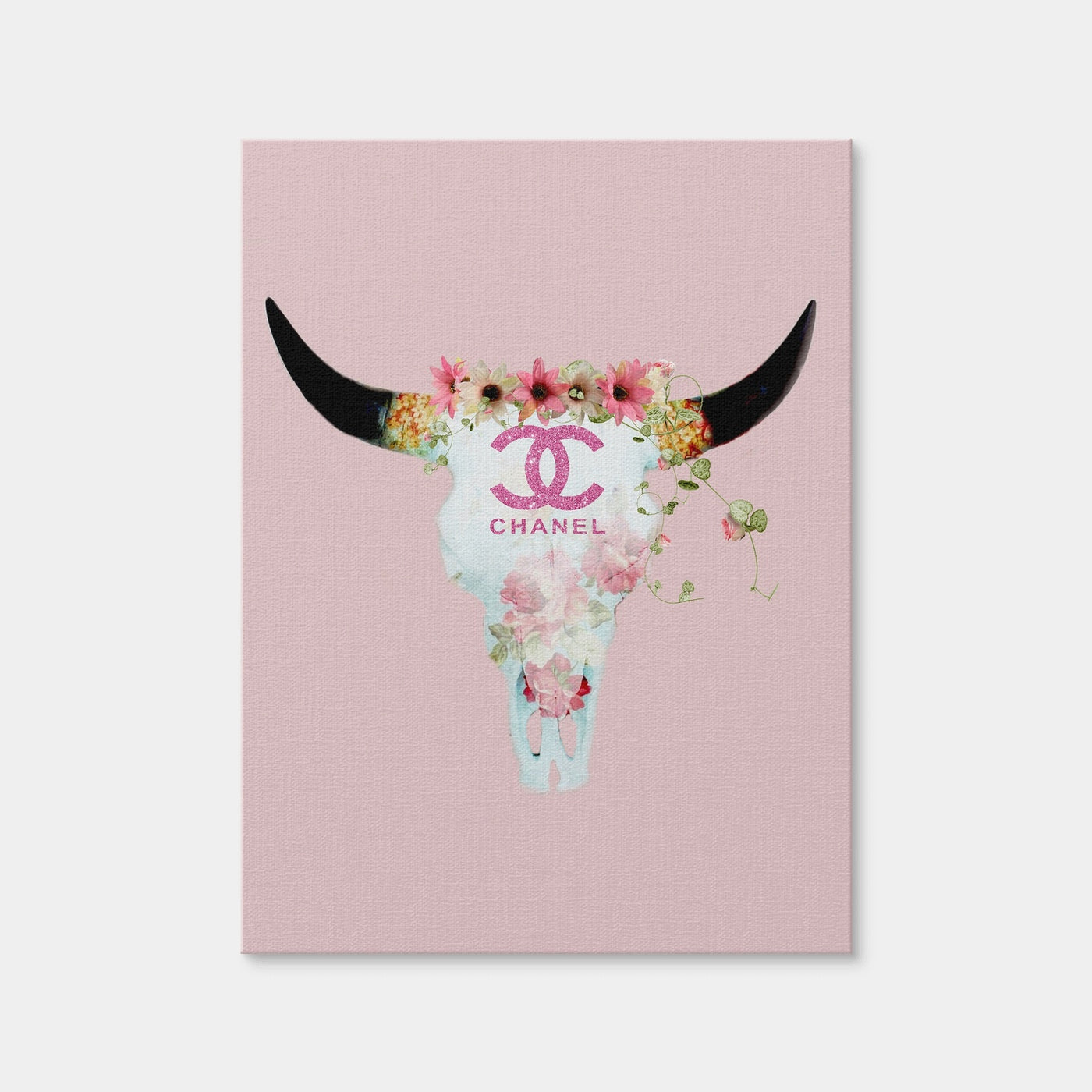 AUTO-MOCKUP WHITE | Chanel Bull Skull | 1 Piece | Gallery Wrap Canvas | group=3x4