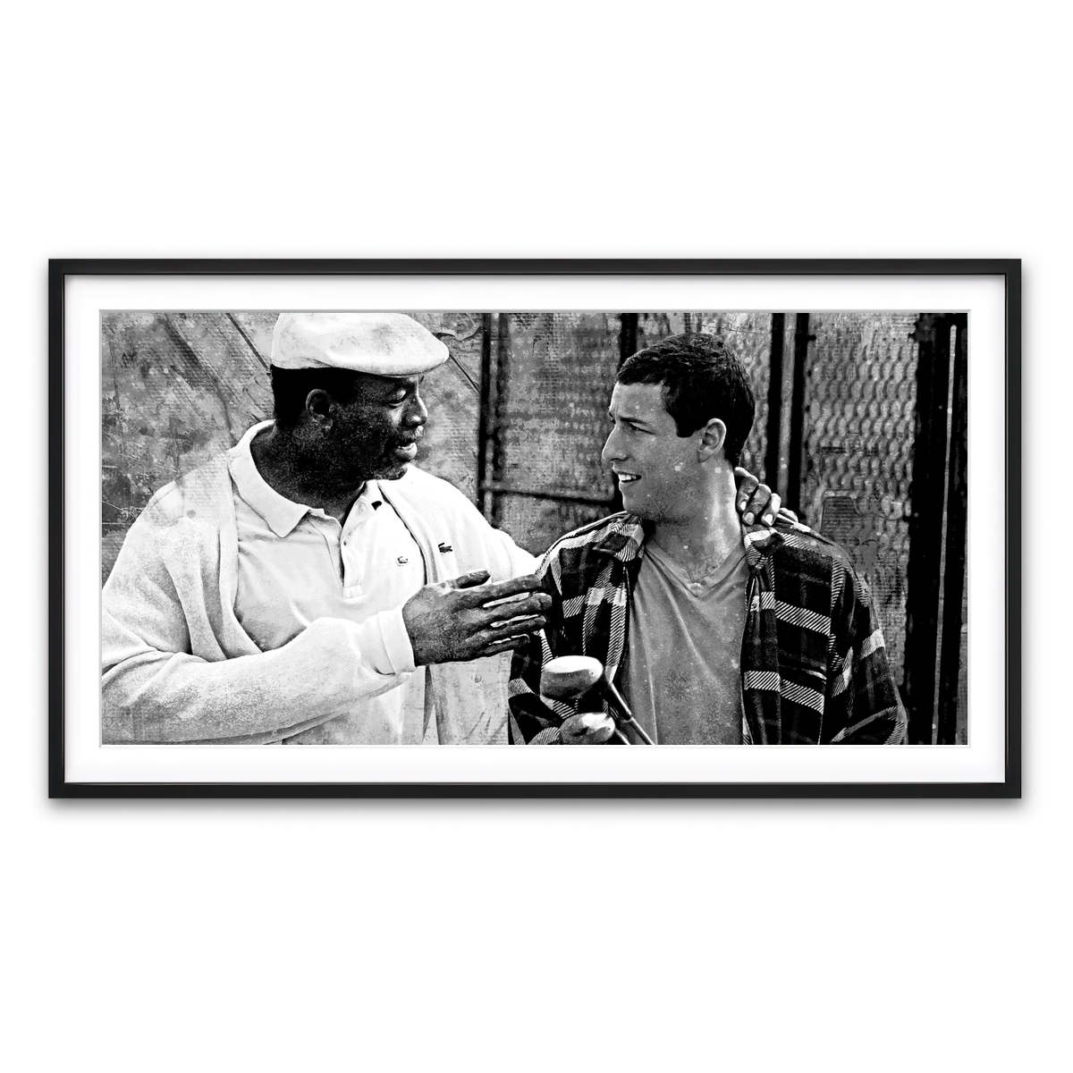 AUTO-MOCKUP WHITE | Chubbs & Happy Grayscale | 1 Piece | Black Framed Print | group=2x1