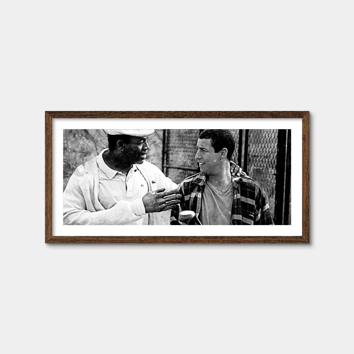 AUTO-MOCKUP WHITE | Chubbs & Happy Grayscale | 1 Piece | Walnut Framed Print | group=2x1