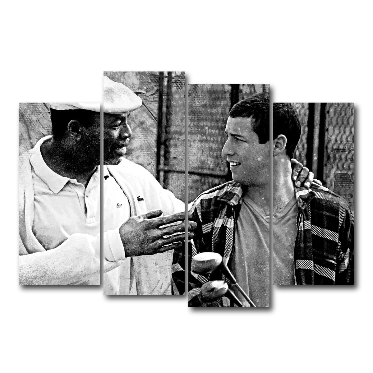 AUTO-MOCKUP WHITE | Chubbs & Happy Grayscale | 4 Piece | Gallery Wrap Canvas | group=4_normal