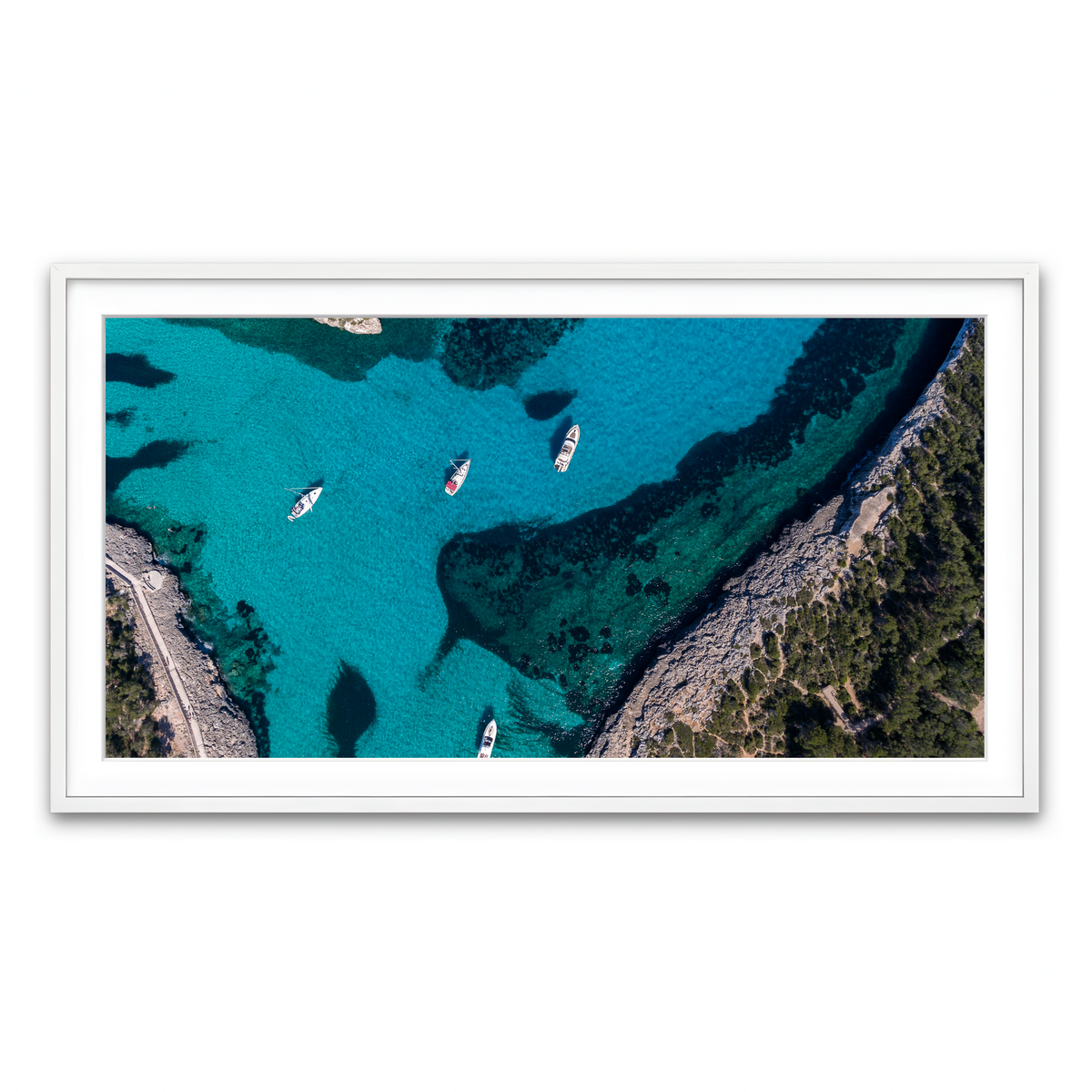 Framed Print 2x1 White