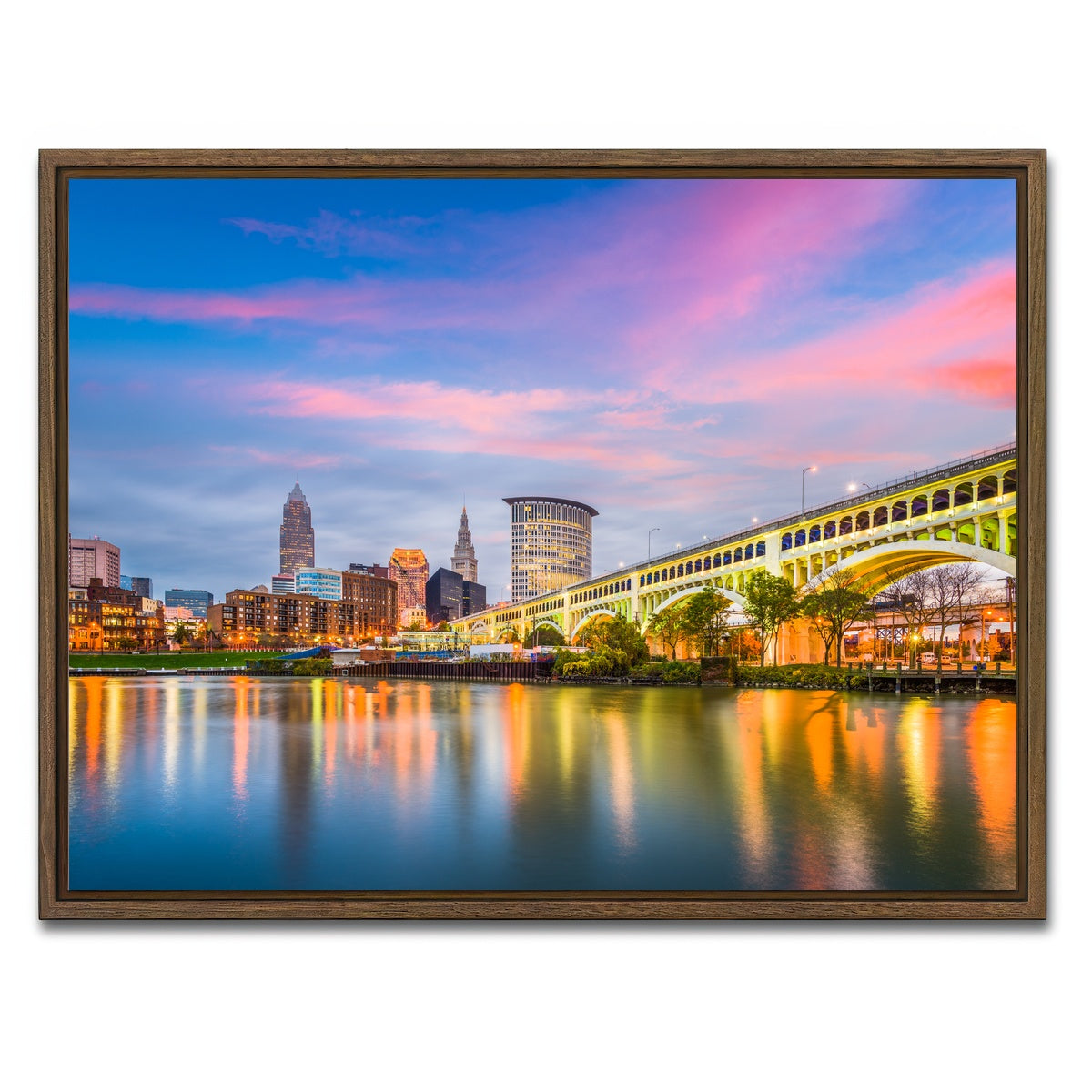 AUTO-MOCKUP WHITE | Cleveland-Detroit Superior Bridge | 1 Piece | Walnut Framed Canvas | group=4x3