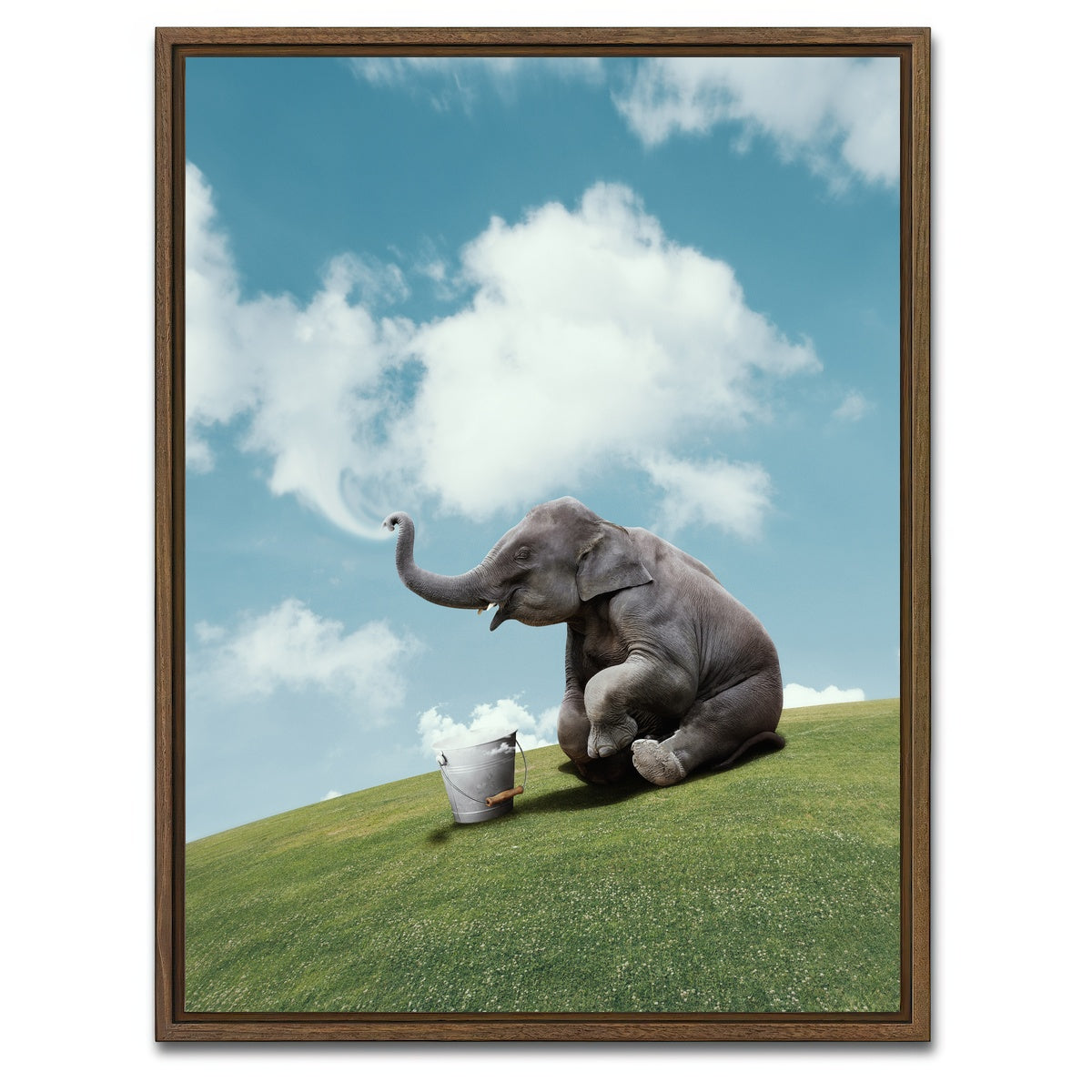AUTO-MOCKUP WHITE | Cloudmaker | 1 Piece | Walnut Framed Canvas | group=3x4