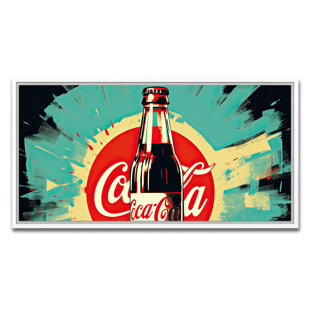 AUTO-MOCKUP WHITE | Coca Cola Bottle | 1 Piece | White Framed Canvas | group=2x1