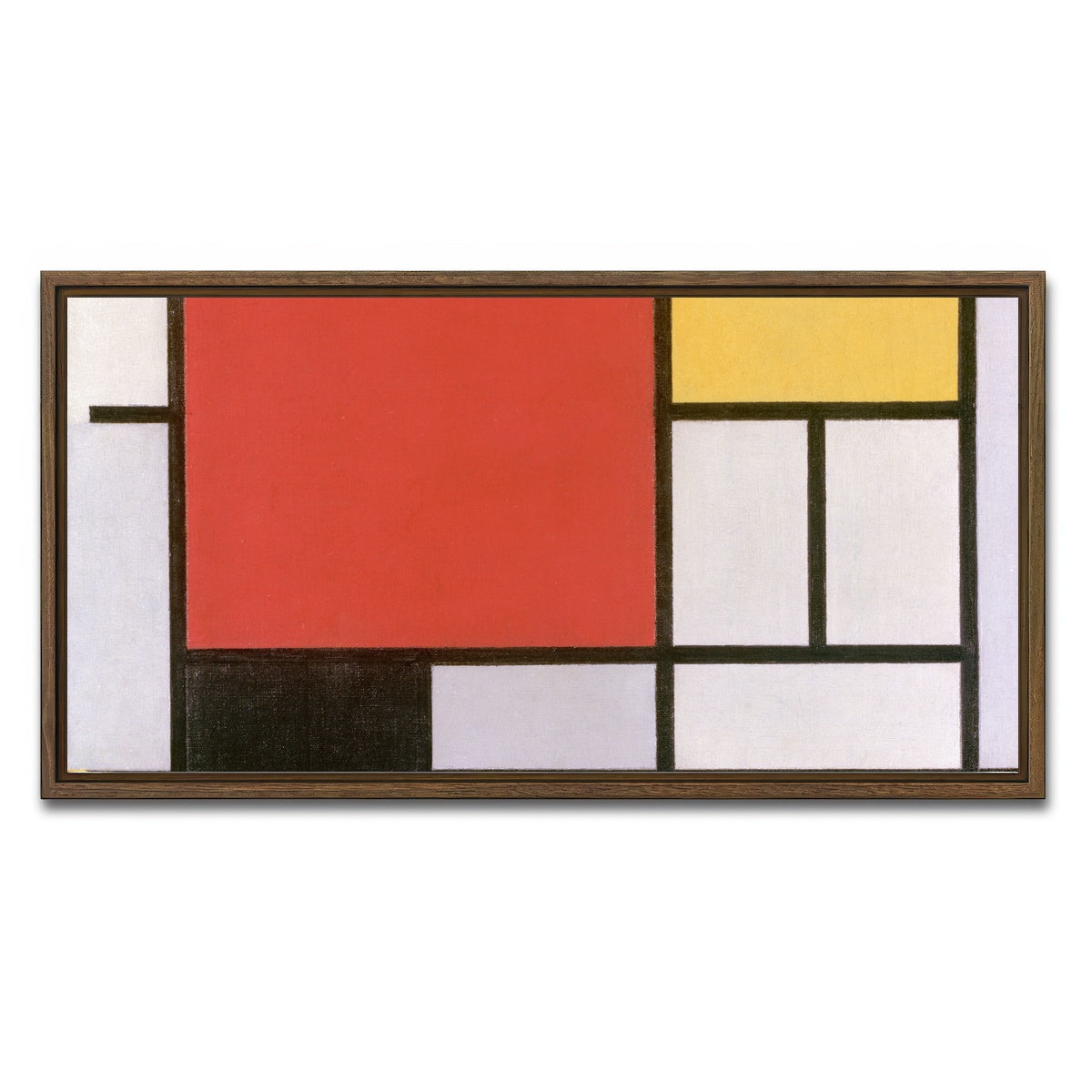 AUTO-MOCKUP WHITE | Composition No III | 1 Piece | Walnut Framed Canvas | group=2x1