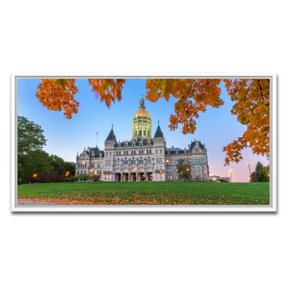AUTO-MOCKUP WHITE | Connecticut State Capitol | 1 Piece | White Framed Canvas | group=2x1