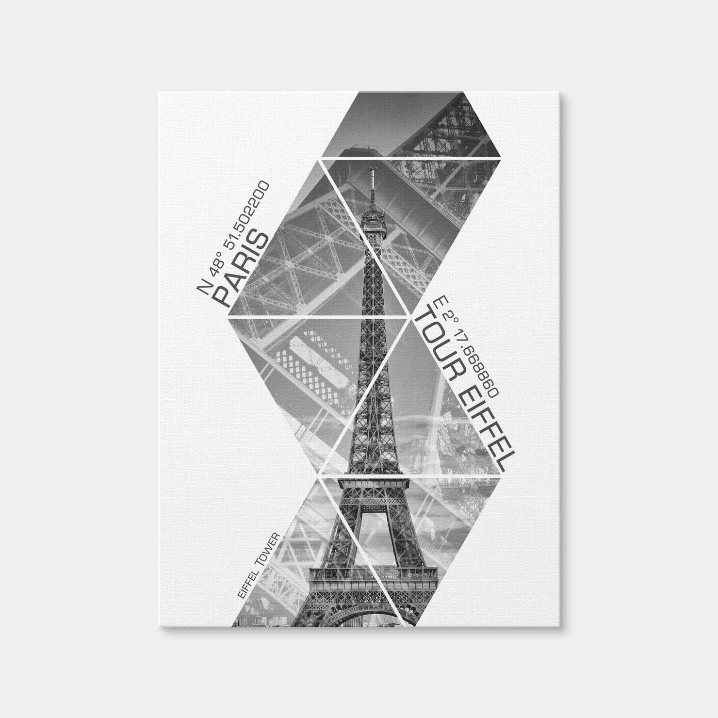 AUTO-MOCKUP WHITE | Coordinates Paris Eiffel Tower | 1 Piece | Gallery Wrap Canvas | group=3x4