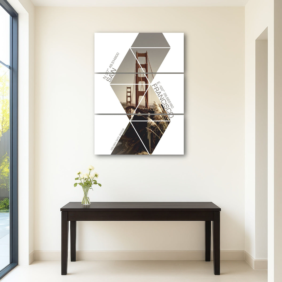 Coordinates San Francisco Golden Gate Bridge Wall Art