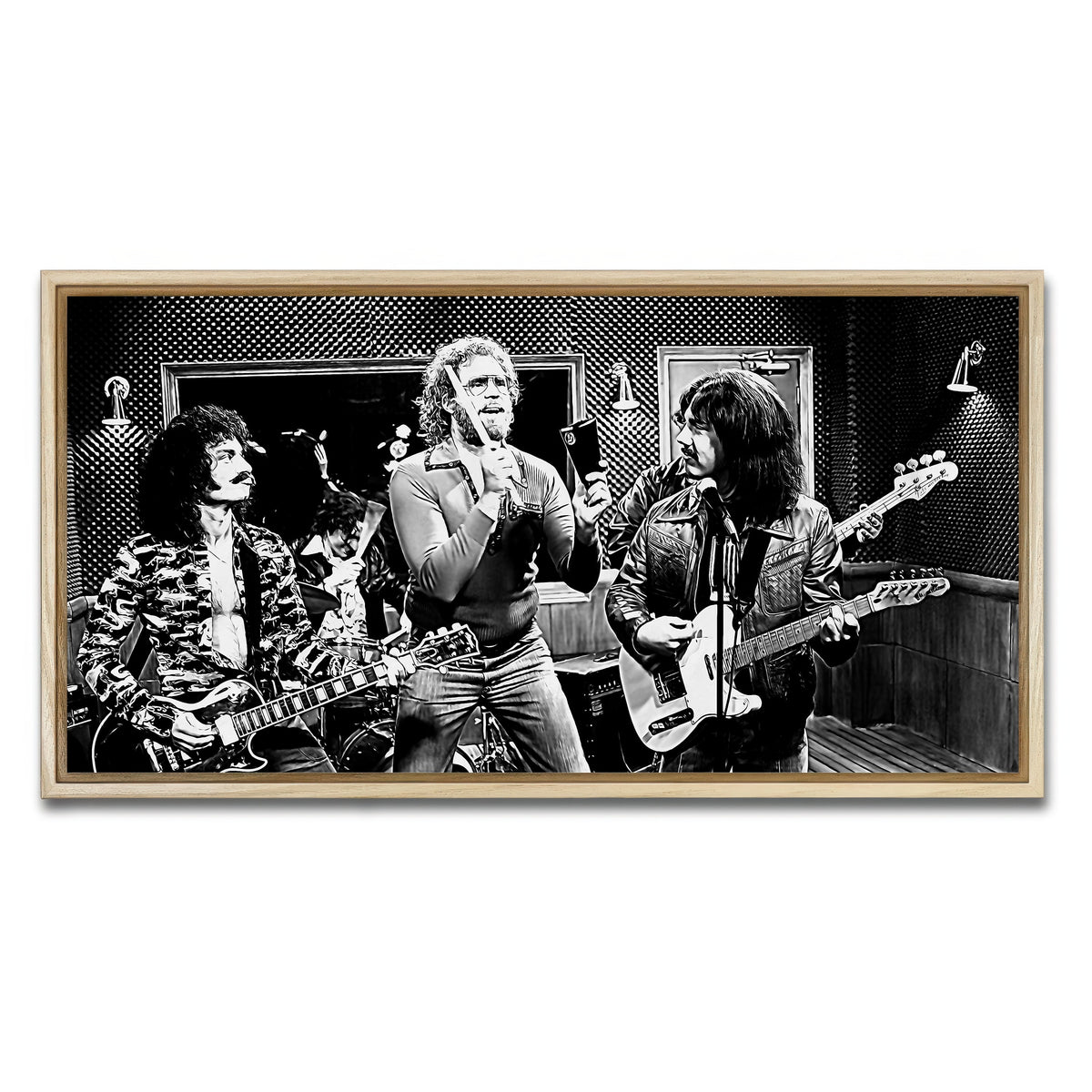 AUTO-MOCKUP WHITE | Cowbell Sketch Grayscale | 1 Piece | Natural Framed Canvas | group=2x1