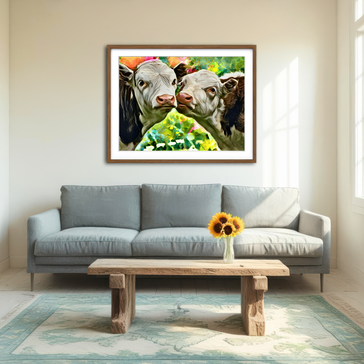 AUTO-MOCKUP ROOM | Cows Abstract Wall Art