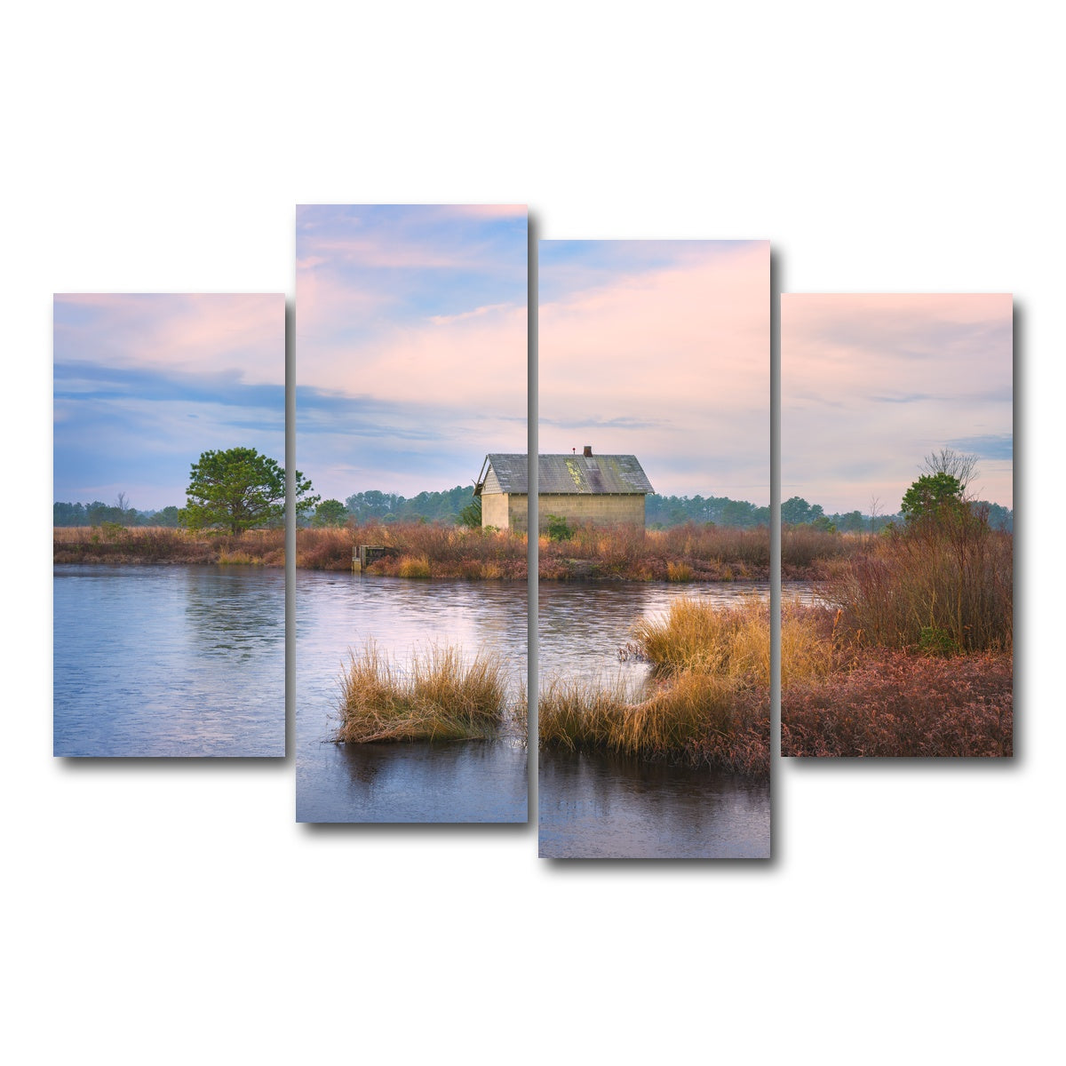 AUTO-MOCKUP WHITE | Cranberry Bog Winter Transition | 4 Piece | Gallery Wrap Canvas | group=4_short