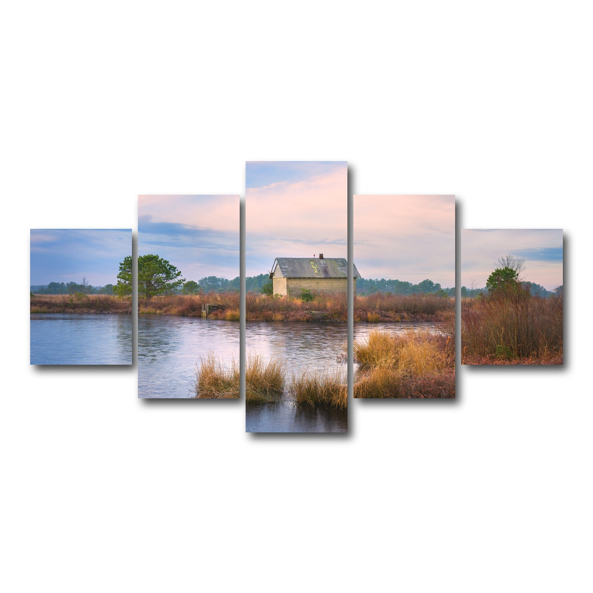 AUTO-MOCKUP WHITE | Cranberry Bog Winter Transition | 5 Piece | Gallery Wrap Canvas | group=5_short
