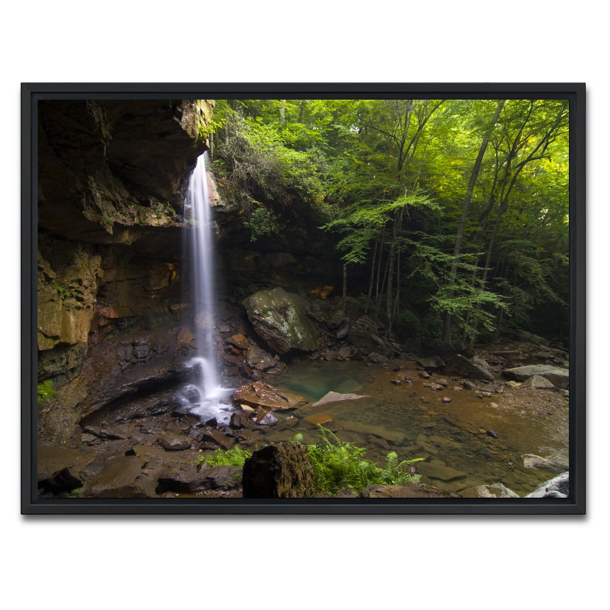 AUTO-MOCKUP WHITE | Cucumber Falls in Ohiopyle State Park | 1 Piece | Black Framed Canvas | group=4x3