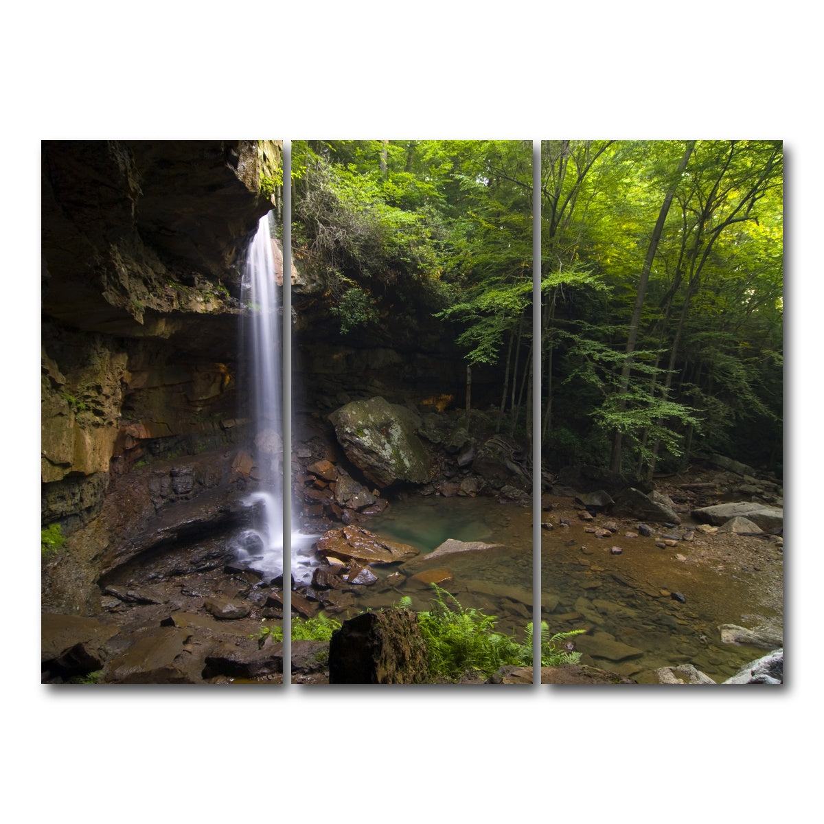 AUTO-MOCKUP WHITE | Cucumber Falls in Ohiopyle State Park | 3 Piece | Gallery Wrap Canvas | group=8x18