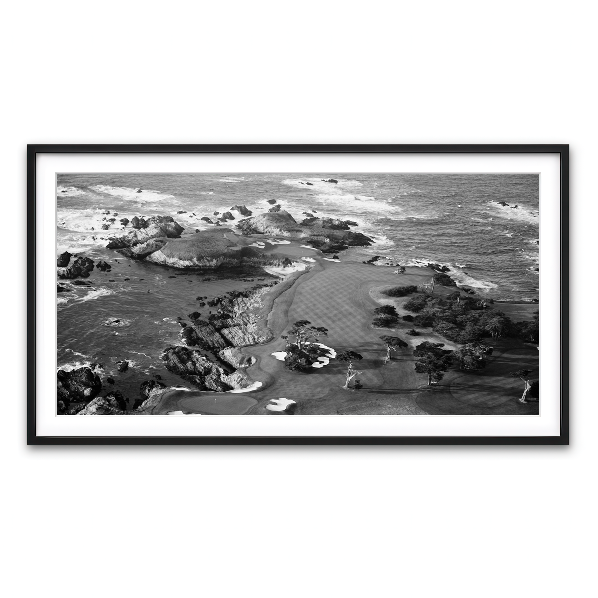 AUTO-MOCKUP WHITE | Cypress Point Grayscale | 1 Piece | Black Framed Print | group=2x1