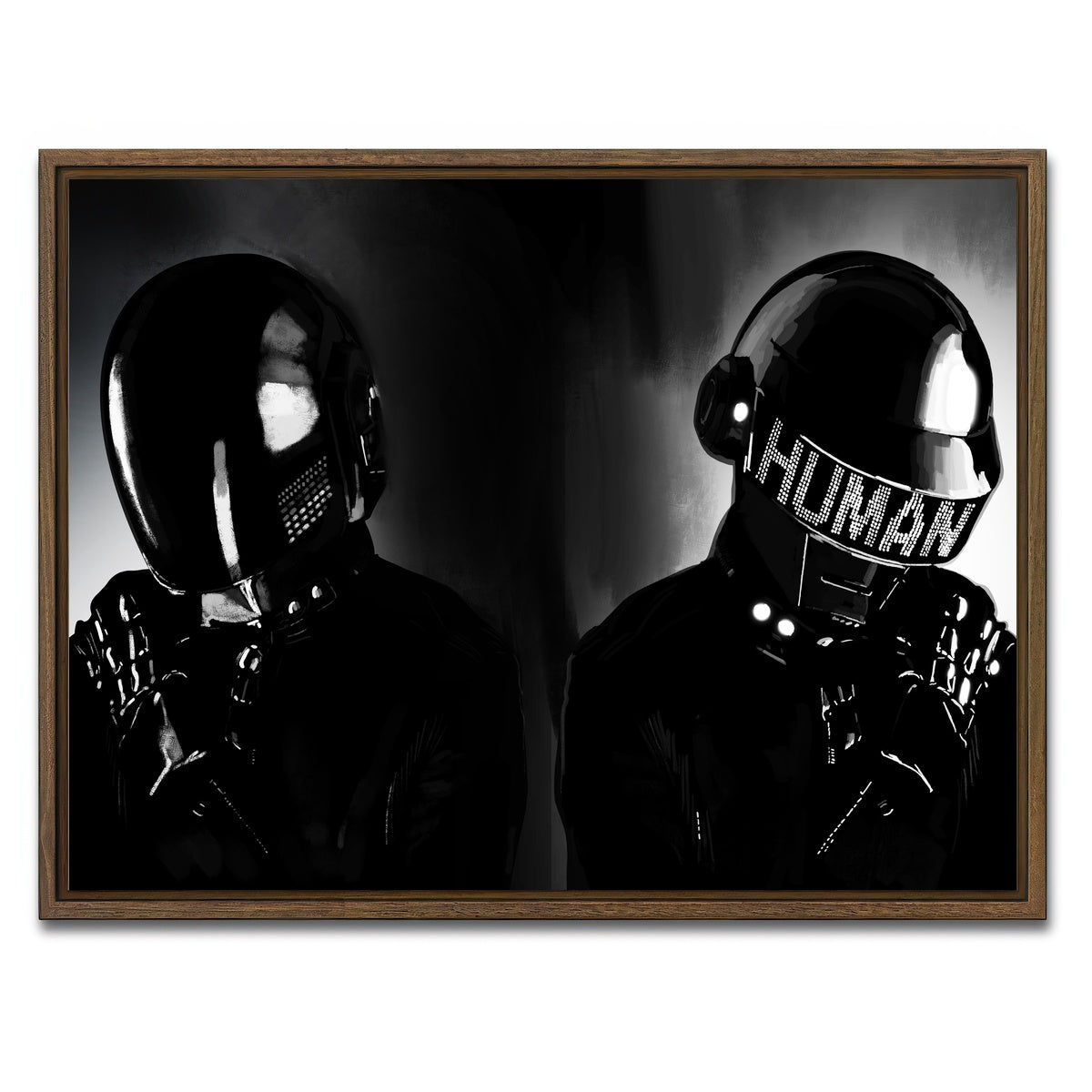 AUTO-MOCKUP WHITE | Daft Punk | 1 Piece | Walnut Framed Canvas | group=4x3