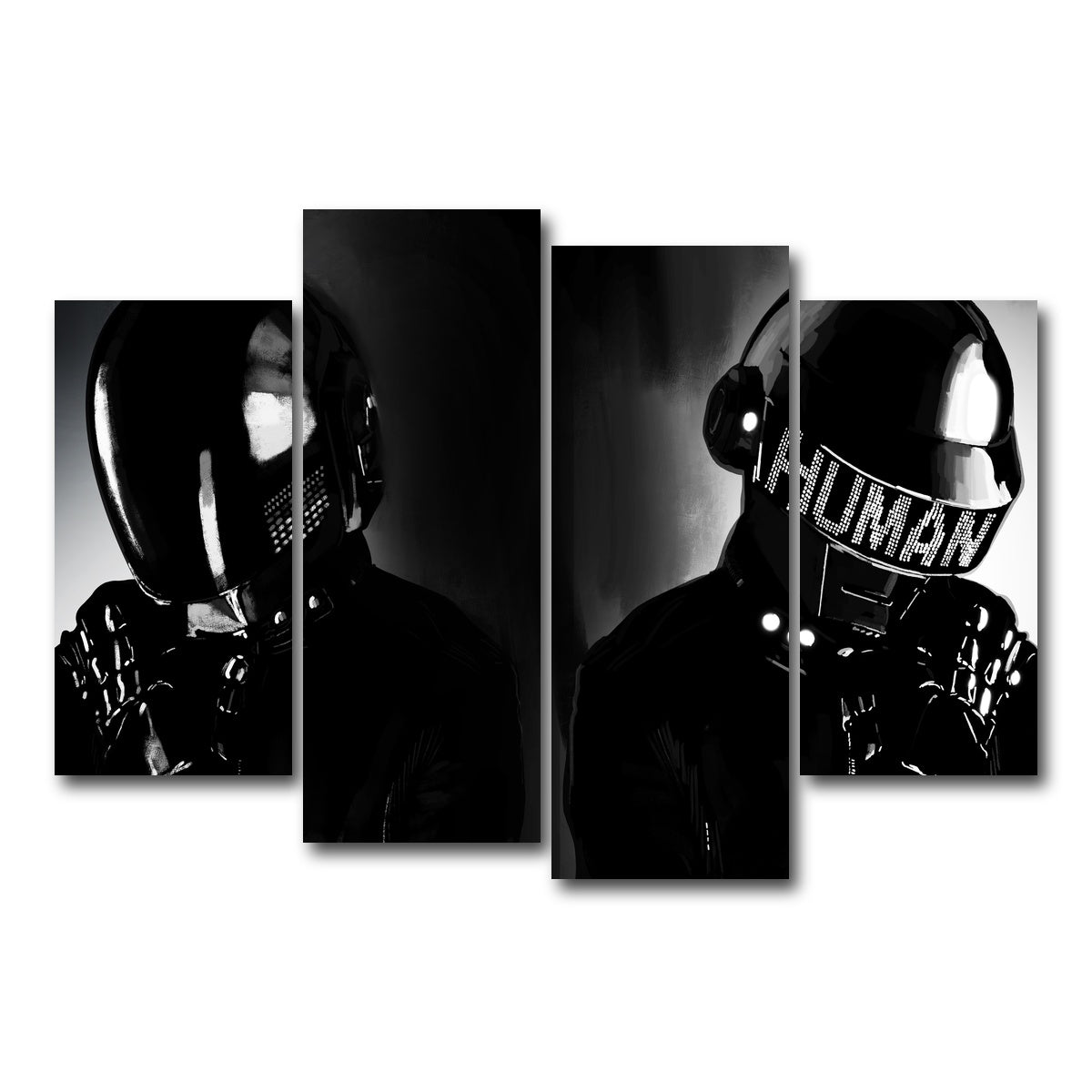 AUTO-MOCKUP WHITE | Daft Punk | 4 Piece | Gallery Wrap Canvas | group=4_short