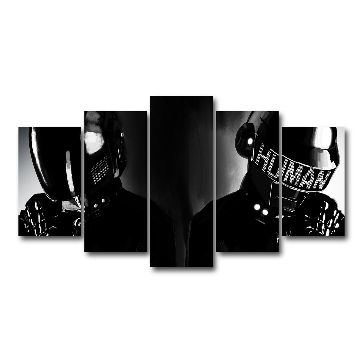 AUTO-MOCKUP WHITE | Daft Punk | 5 Piece | Gallery Wrap Canvas | group=5_normal