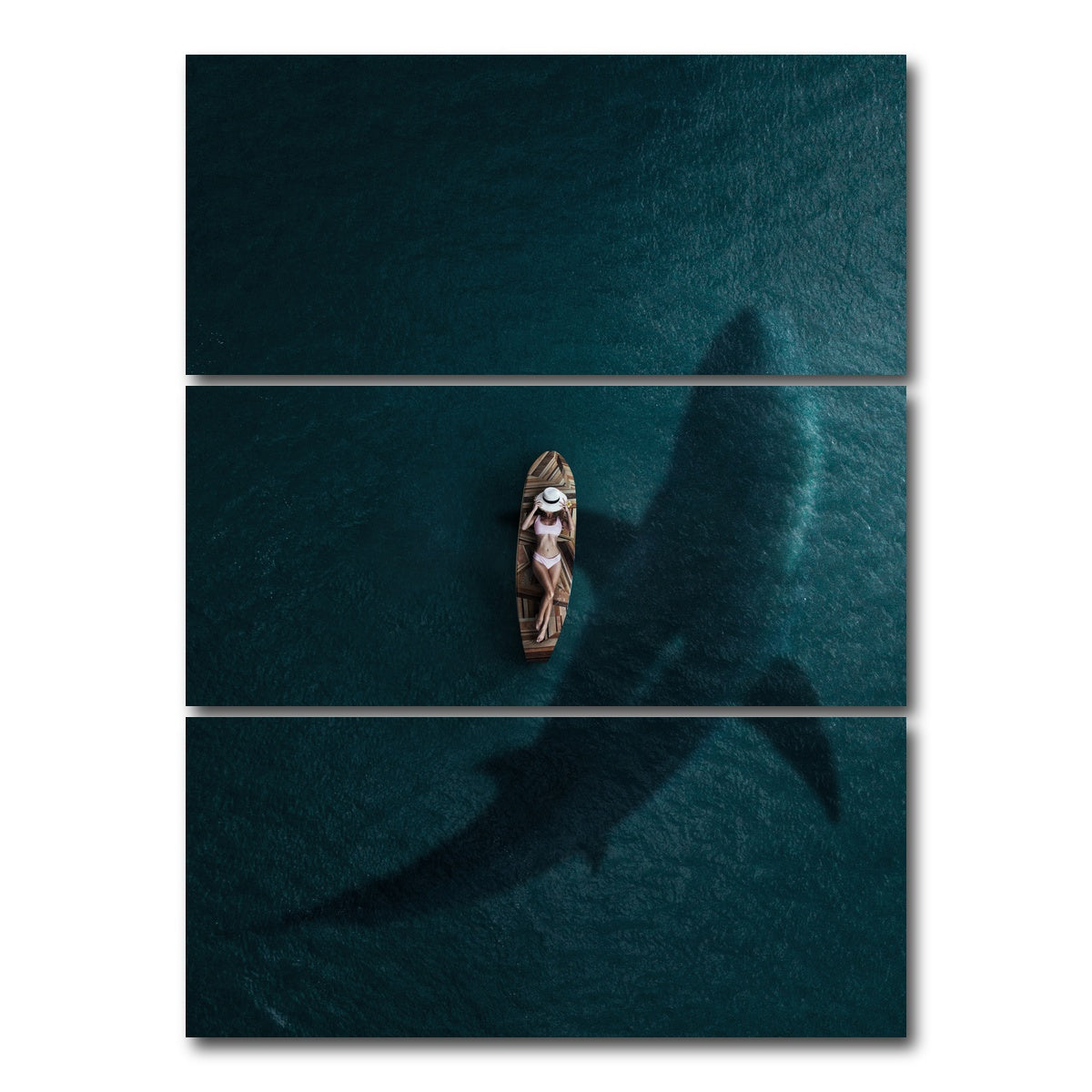 AUTO-MOCKUP WHITE | Danger from the deep | 3 Piece | Gallery Wrap Canvas | group=8x18_stacked