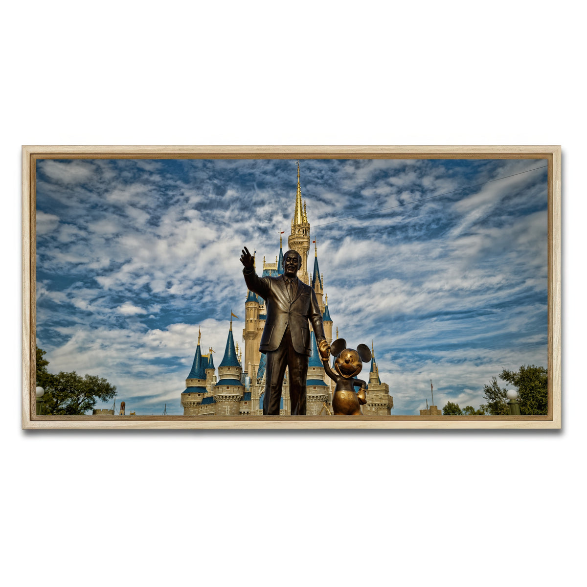 AUTO-MOCKUP WHITE | Disney World's Magic Kingdom | 1 Piece | Natural Framed Canvas | group=2x1