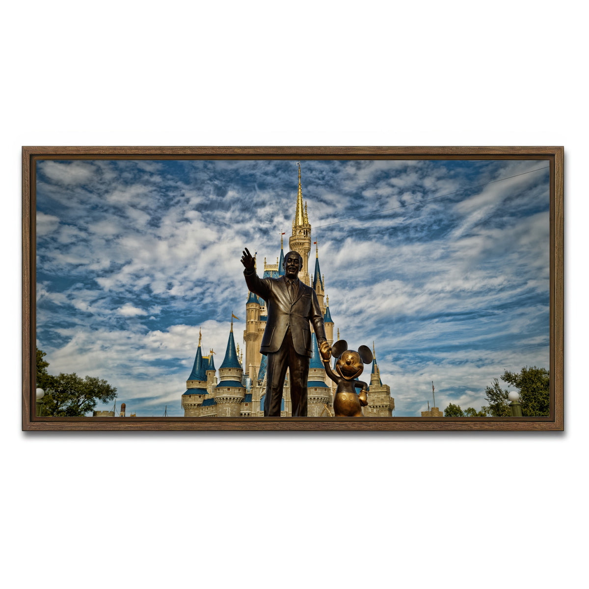AUTO-MOCKUP WHITE | Disney World's Magic Kingdom | 1 Piece | Walnut Framed Canvas | group=2x1