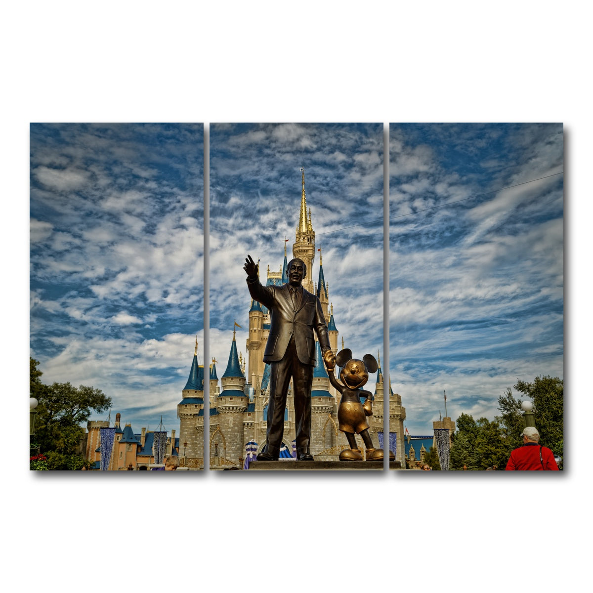 AUTO-MOCKUP WHITE | Disney World's Magic Kingdom | 3 Piece | Gallery Wrap Canvas | group=12x24