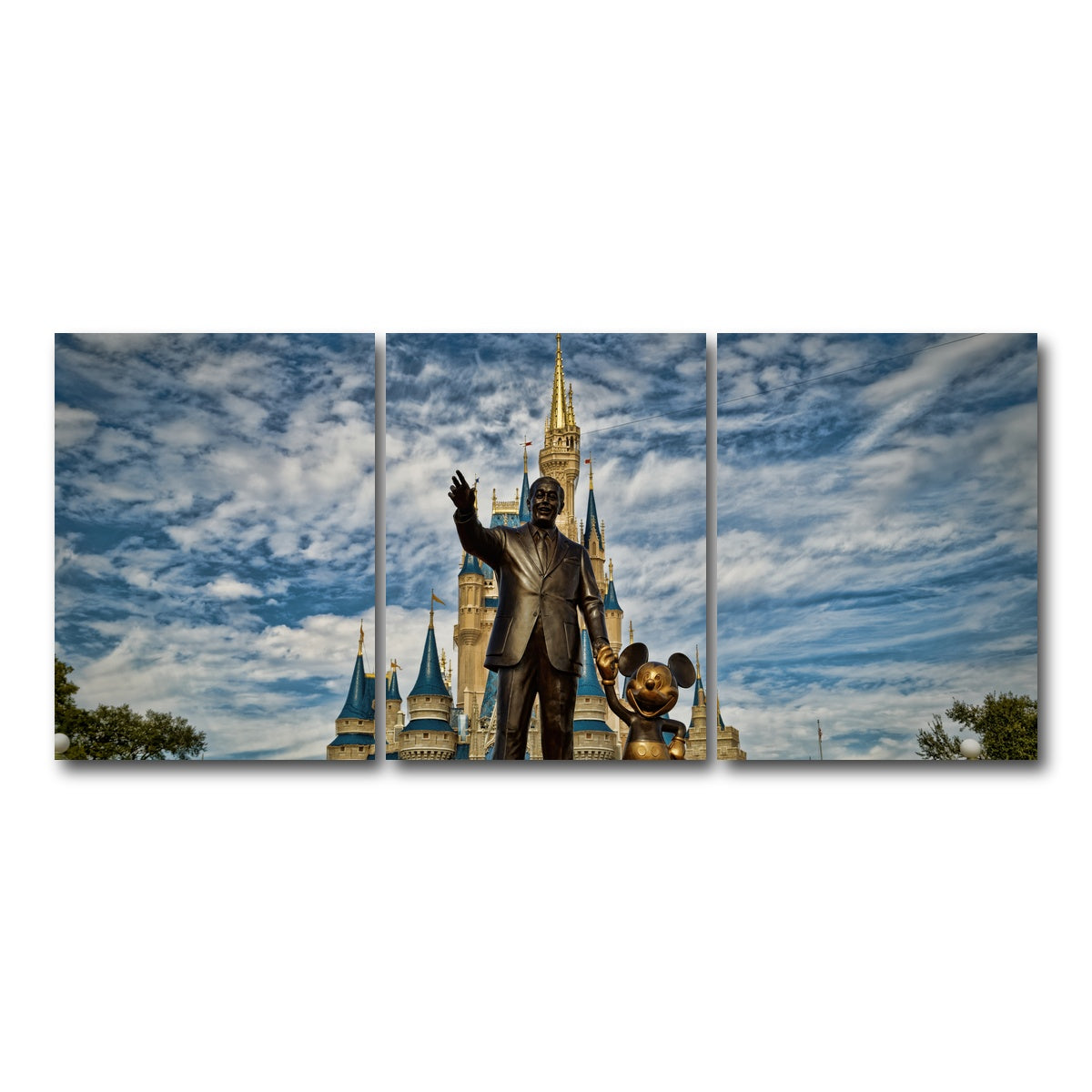 AUTO-MOCKUP WHITE | Disney World's Magic Kingdom | 3 Piece | Gallery Wrap Canvas | group=18x24