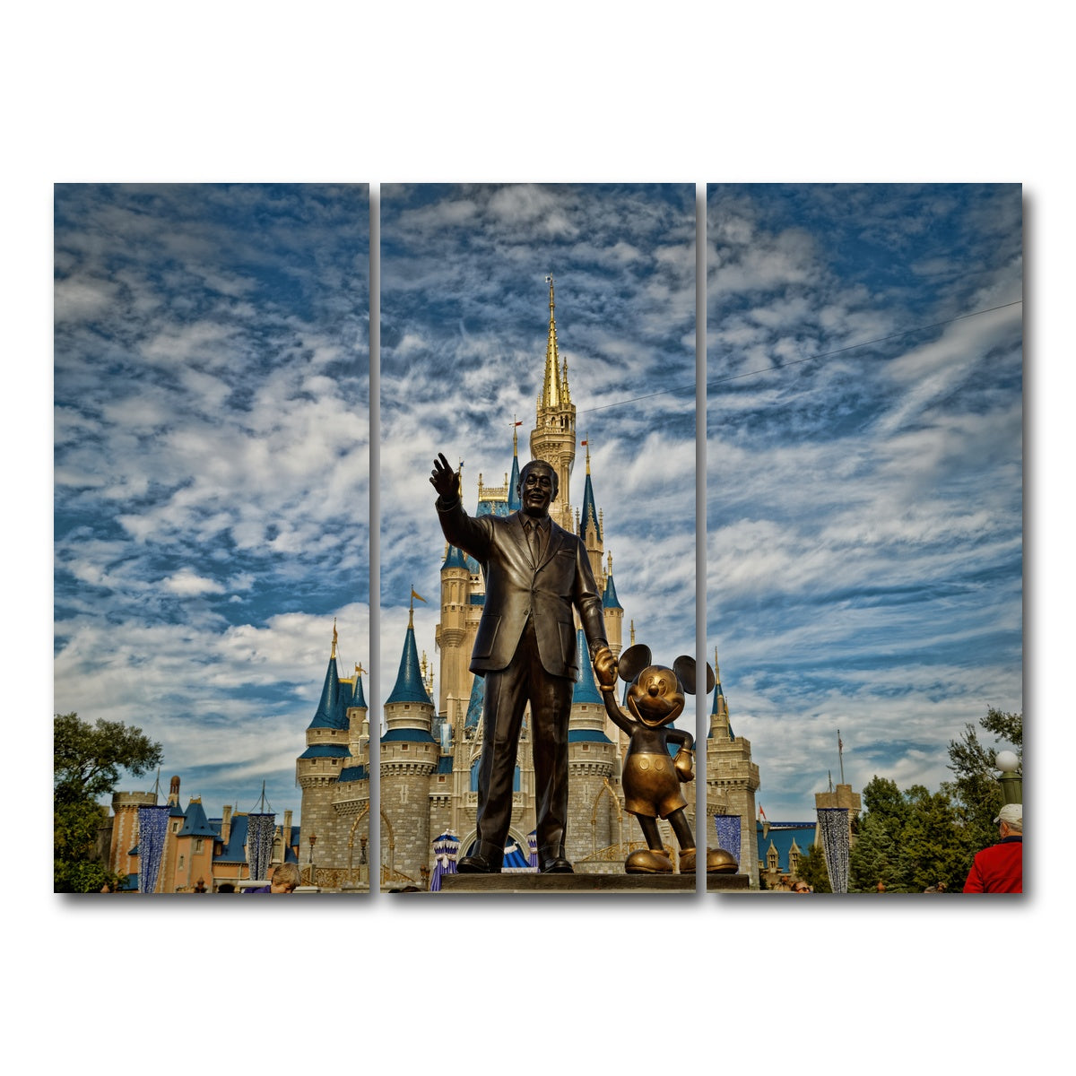 AUTO-MOCKUP WHITE | Disney World's Magic Kingdom | 3 Piece | Gallery Wrap Canvas | group=8x18