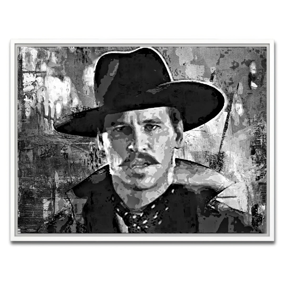AUTO-MOCKUP WHITE | Doc Holliday Grayscale | 1 Piece | White Framed Canvas | group=4x3