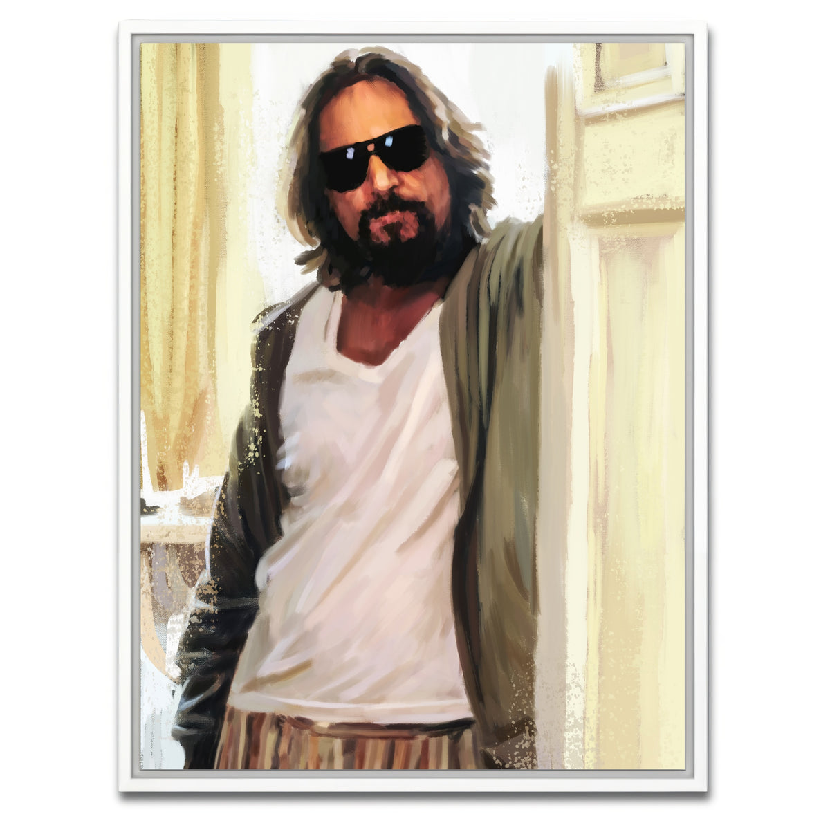 AUTO-MOCKUP WHITE | Dude at the Door | 1 Piece | White Framed Canvas | group=3x4