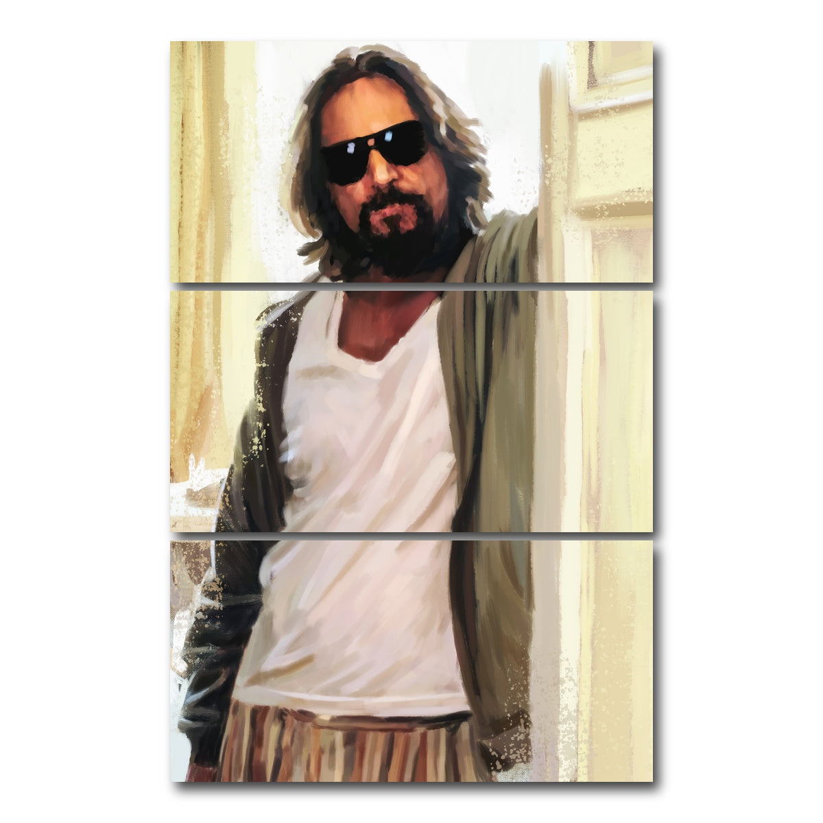 AUTO-MOCKUP WHITE | Dude at the Door | 3 Piece | Gallery Wrap Canvas | group=12x24_stacked