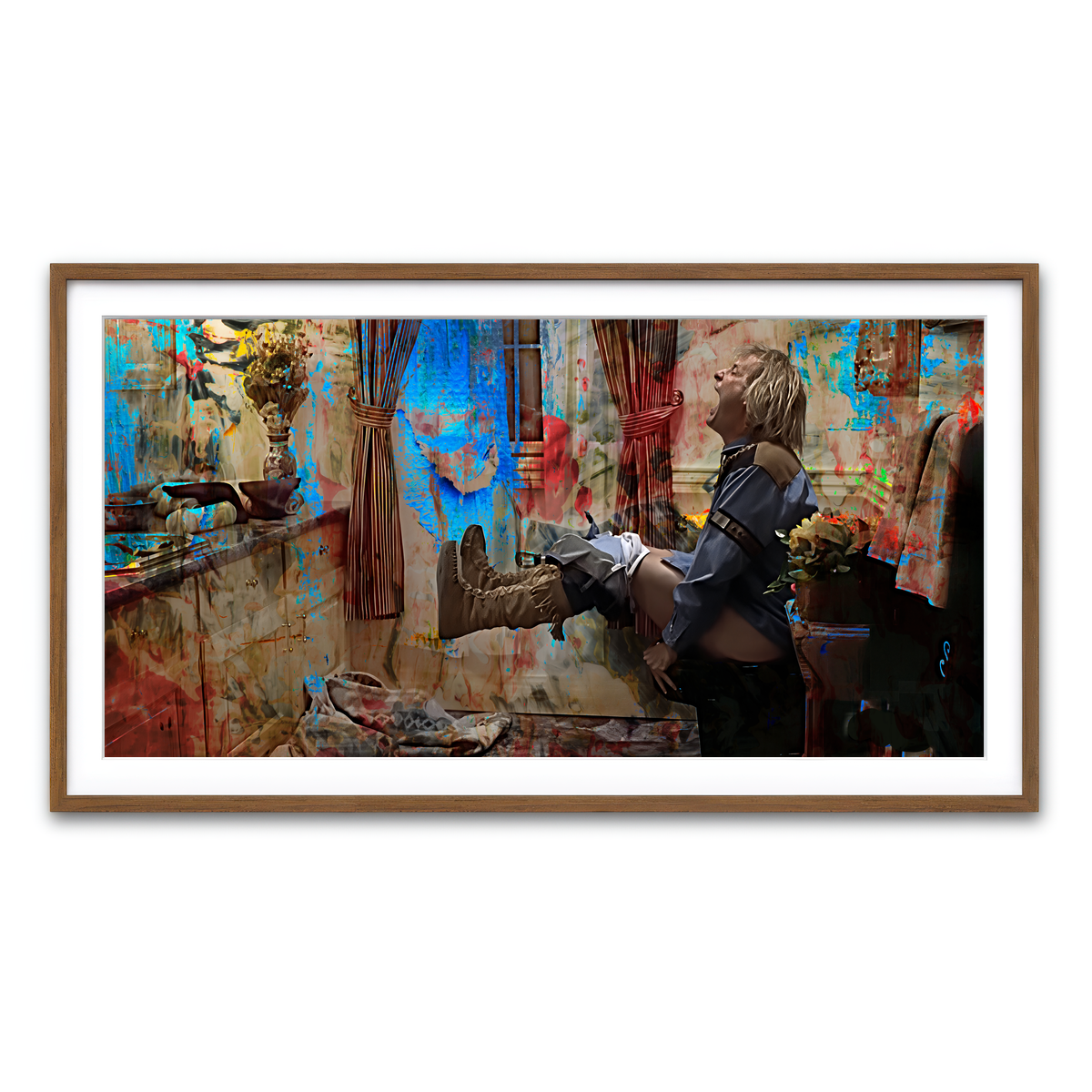 AUTO-MOCKUP WHITE | Dumb & Dumber Bathroom Decor | 1 Piece | Walnut Framed Print | group=2x1