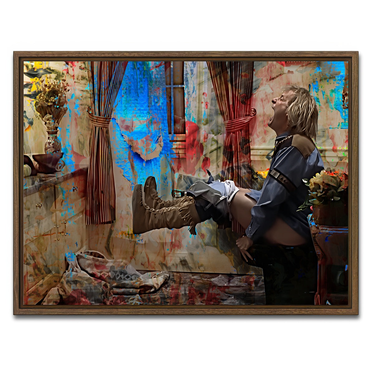 AUTO-MOCKUP WHITE | Dumb & Dumber Bathroom Decor | 1 Piece | Walnut Framed Canvas | group=4x3