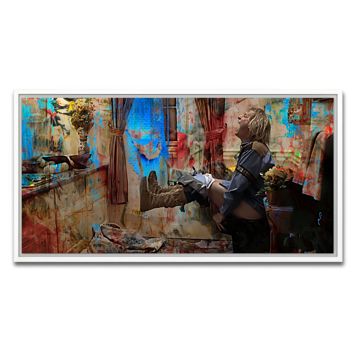 AUTO-MOCKUP WHITE | Dumb & Dumber Bathroom Decor | 1 Piece | White Framed Canvas | group=2x1