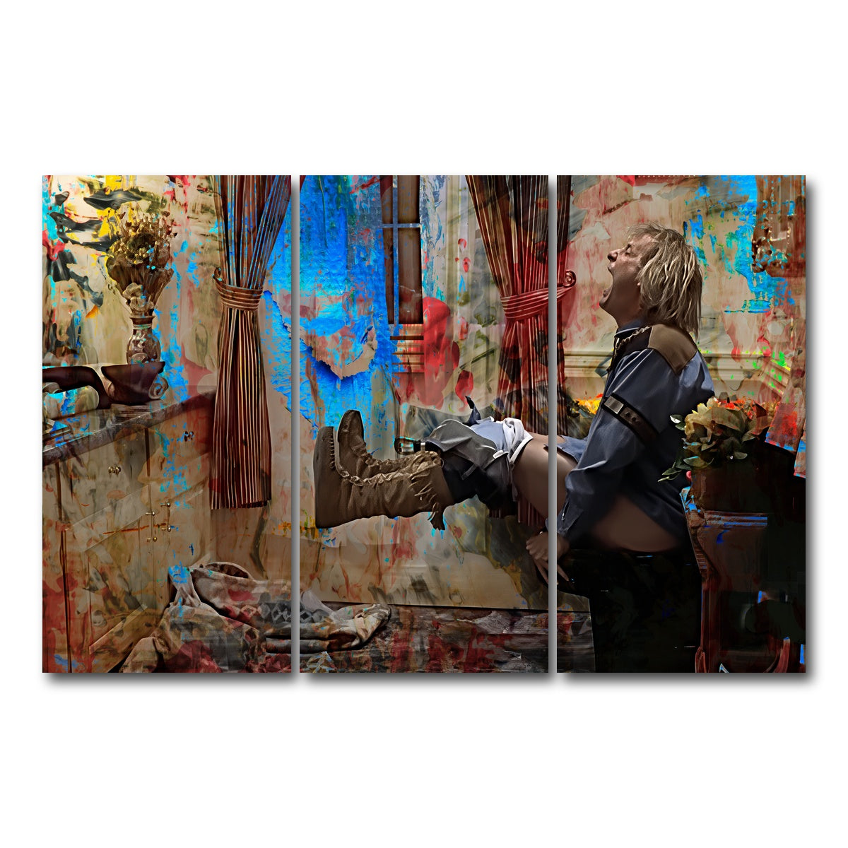 AUTO-MOCKUP WHITE | Dumb & Dumber Bathroom Decor | 3 Piece | Gallery Wrap Canvas | group=12x24