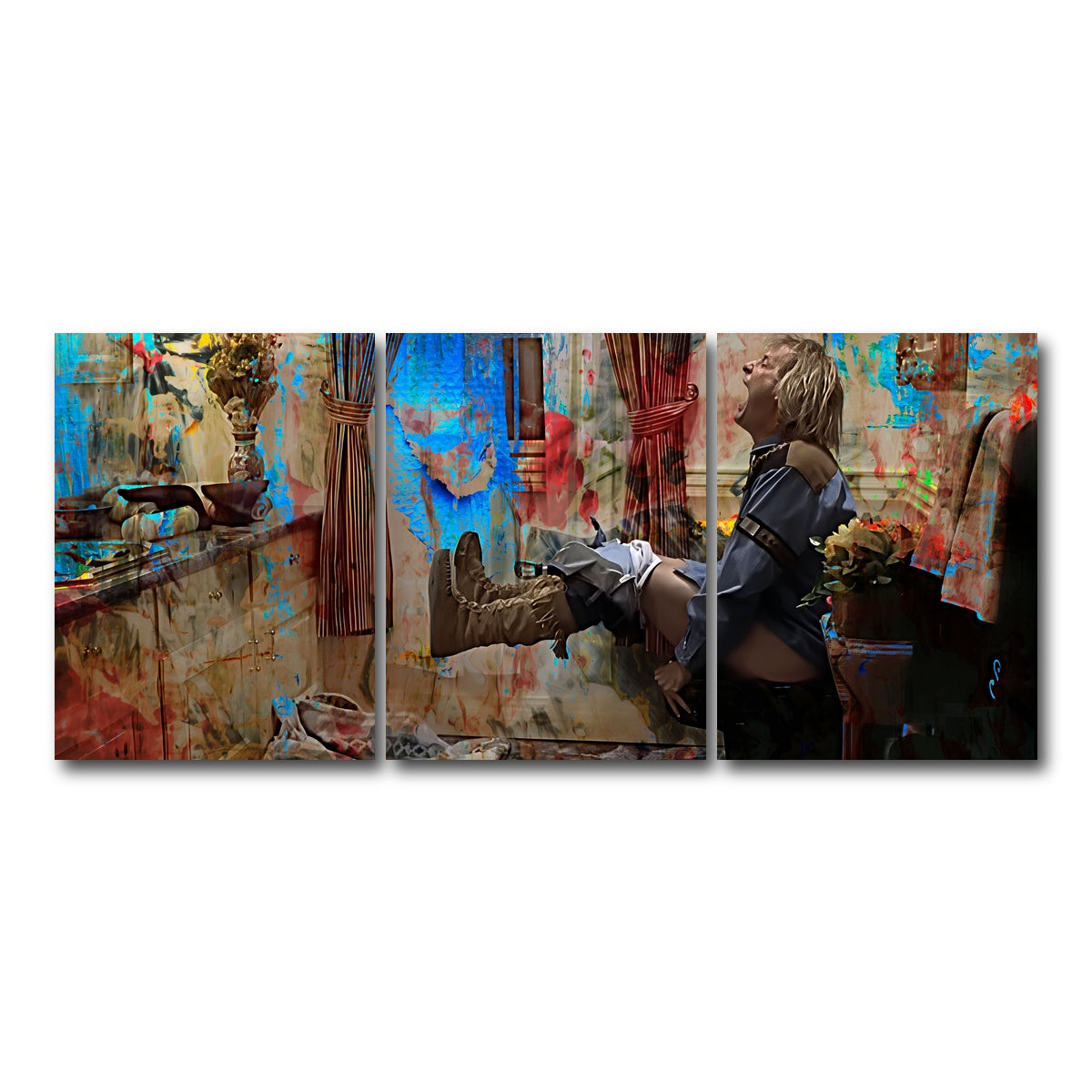 AUTO-MOCKUP WHITE | Dumb & Dumber Bathroom Decor | 3 Piece | Gallery Wrap Canvas | group=18x24