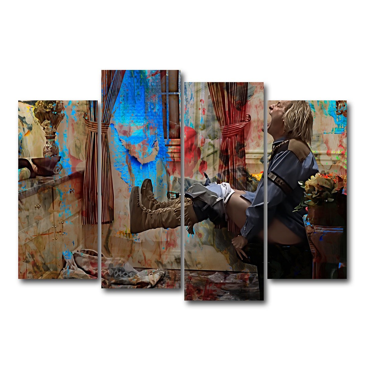 AUTO-MOCKUP WHITE | Dumb & Dumber Bathroom Decor | 4 Piece | Gallery Wrap Canvas | group=4_normal