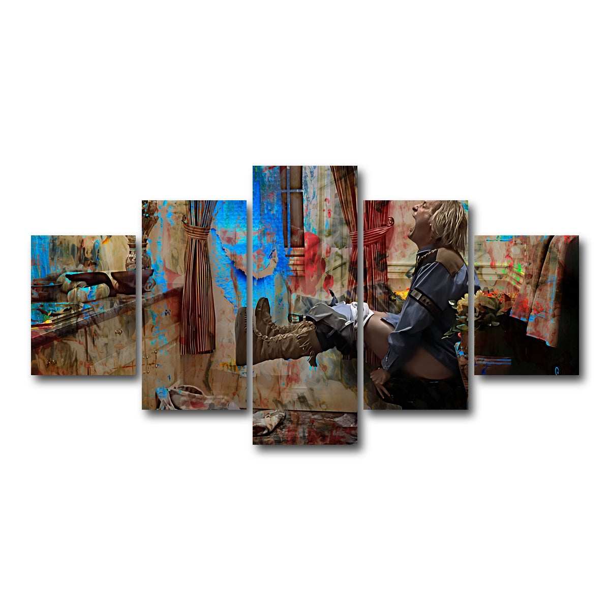 AUTO-MOCKUP WHITE | Dumb & Dumber Bathroom Decor | 5 Piece | Gallery Wrap Canvas | group=5_short