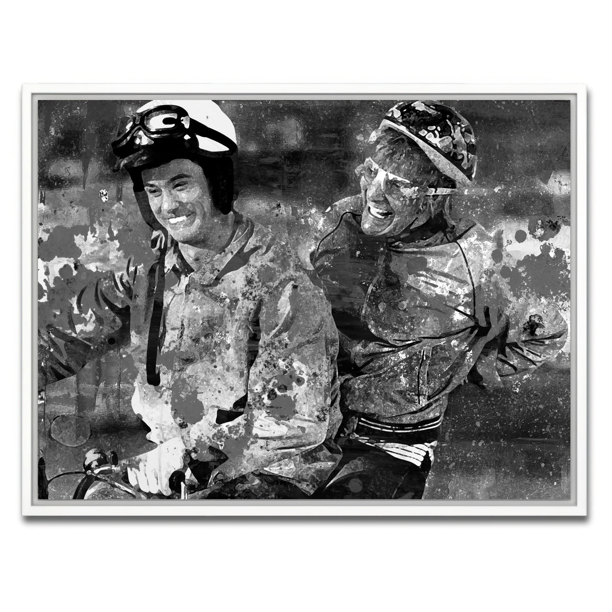 AUTO-MOCKUP WHITE | Dumb and Dumber Grayscale | 1 Piece | White Framed Canvas | group=4x3